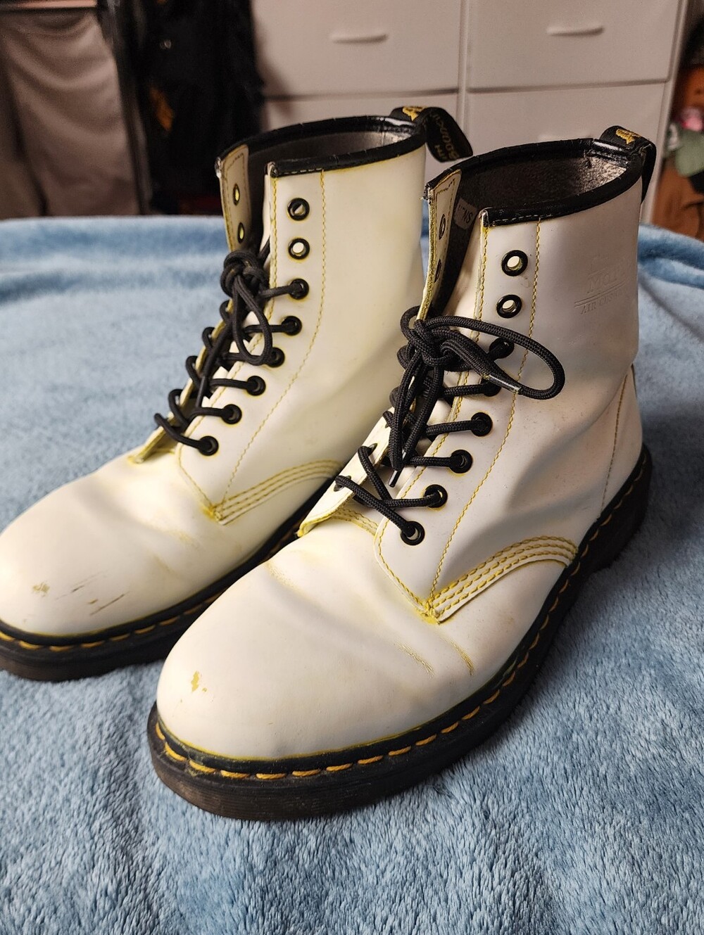 White Dr. Martens 1460 8-Eye Boots